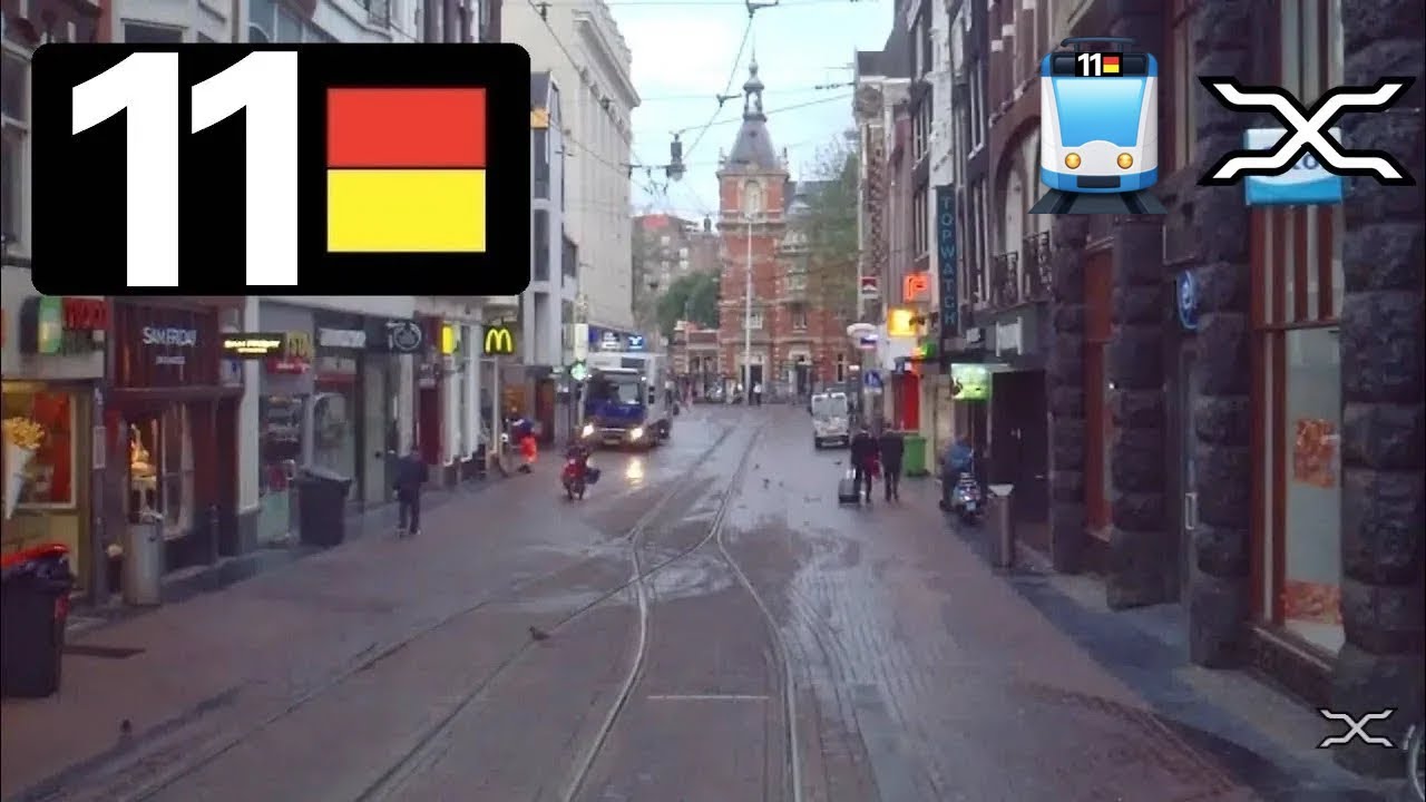 🚊 GVB Amsterdam Tramlijn 11 Cabinerit Centraal Station - Station RAI Driver's view POV