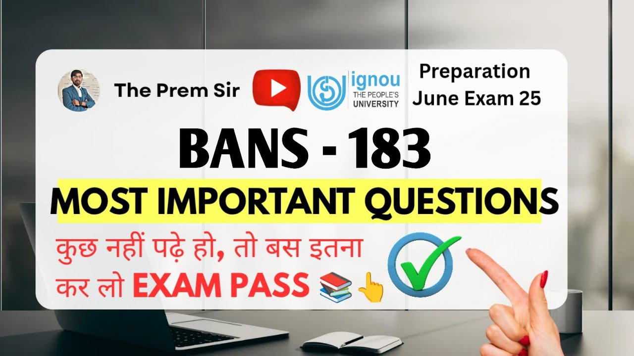 BANS 183 | पर्यटन मानव विज्ञान | Bans 183 most important questions | Ignou June/Dec Exam 2025