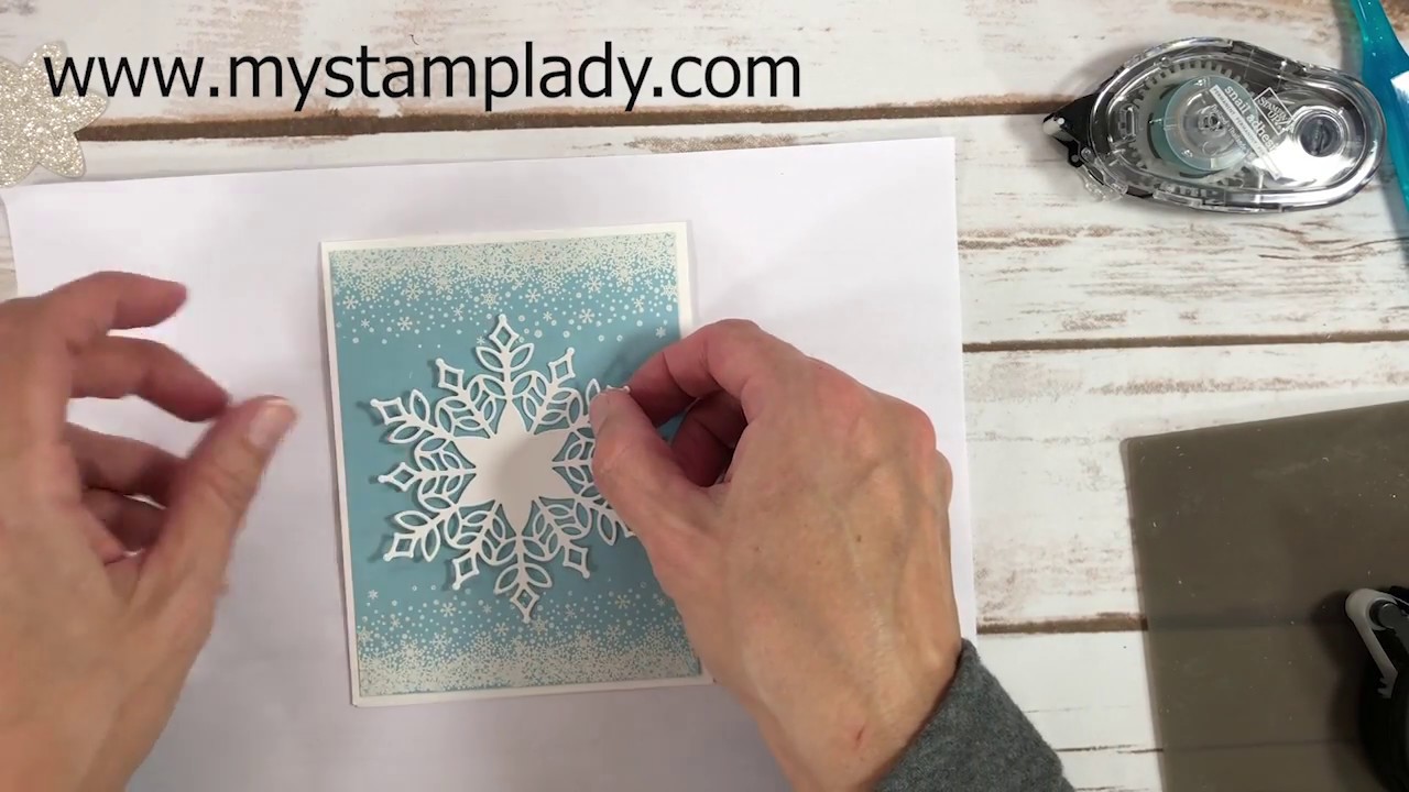 Heat Embossing With Snow Is Glistening