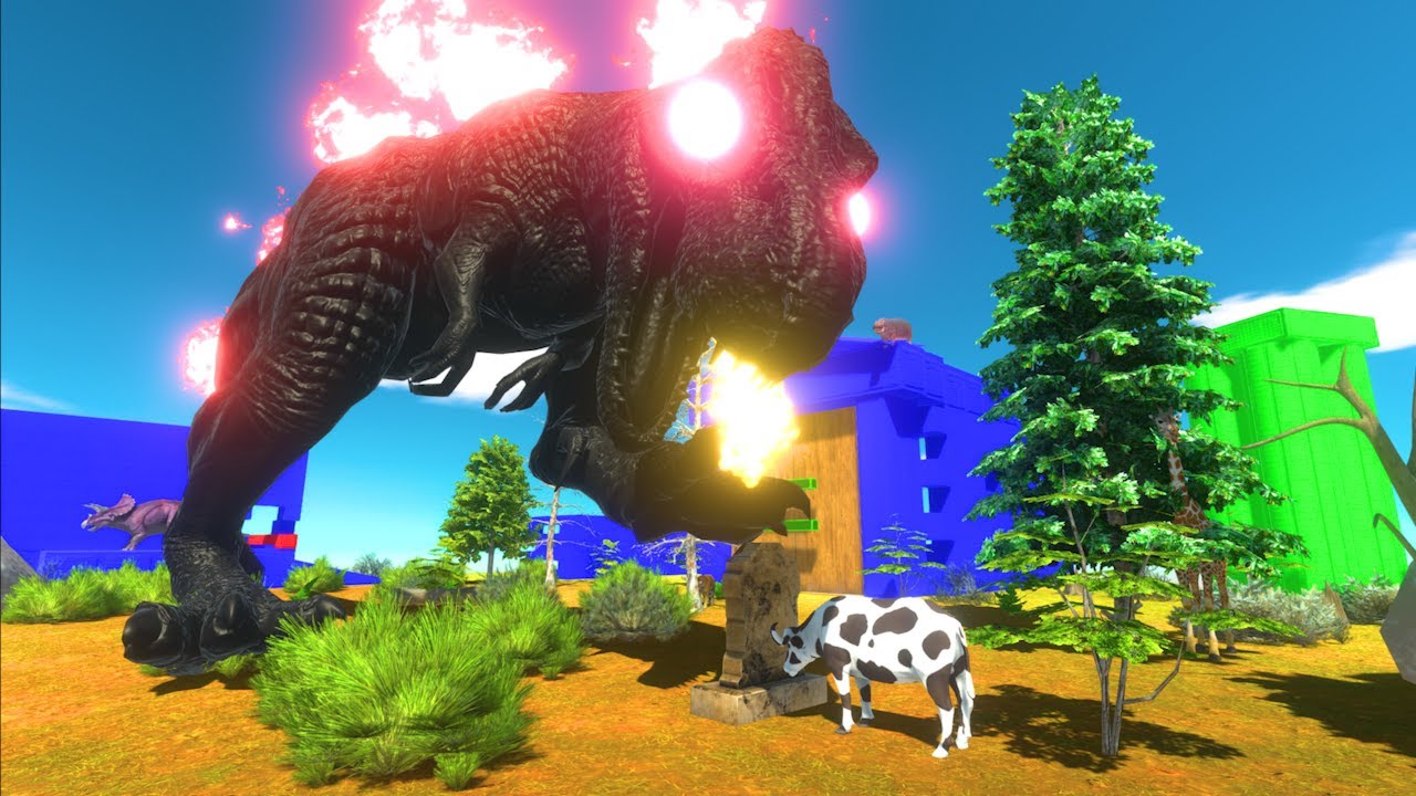 Black T-rex Hide and Seek Evolution -Animal Revolt Battle Simulator