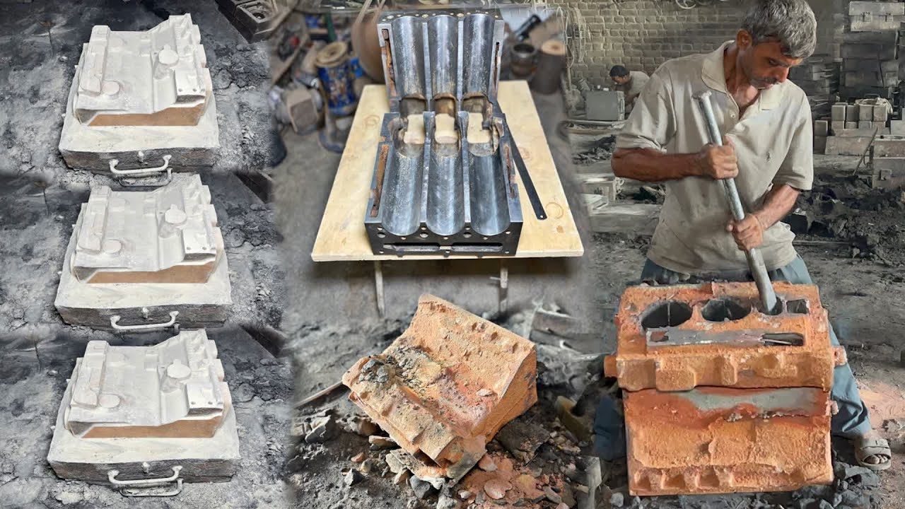 How Engine Blocks Are Made: A Look into Local Workshop Manufacturing Process 🔧✨ #EngineBlock