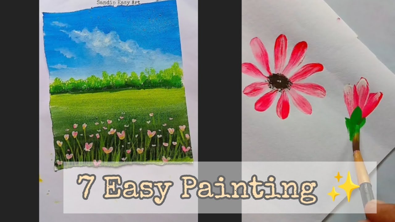 7 Easy Painting technique tutorial for beginners || basic painting process