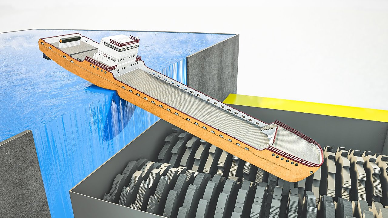 Giant Shredder vs Ships And Boats | Teardown