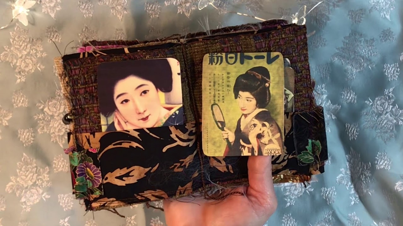 Fabric Journal:  Japanese Fabric Book.  Vintage Japanese Jewelry Box.  @PinkOddBird Challenge!