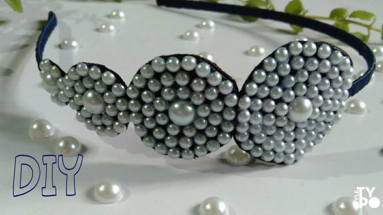 Cute hairband making with pearl beads | Pearl hairband | Hair Accessories | DIY ideas for girls