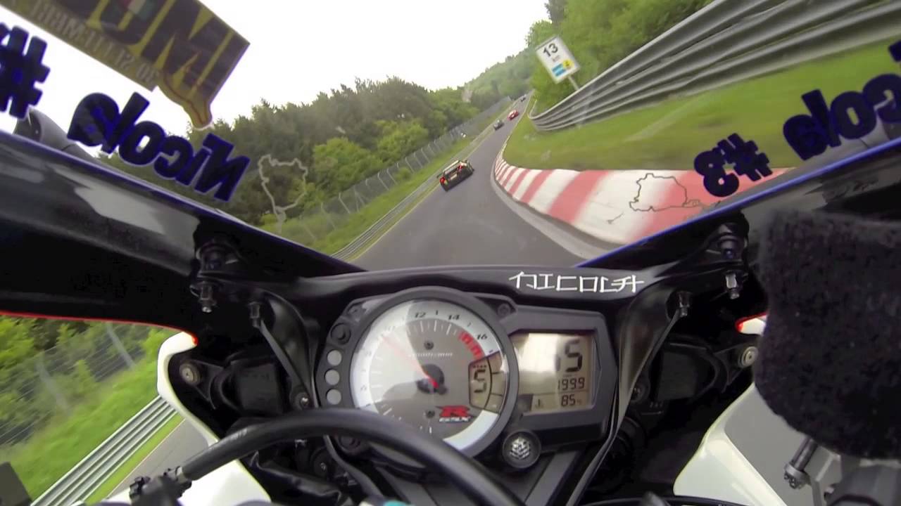 Nurburgring 02-06-2013 - Suzuki GsxR 750 K8 Vs Ferrari 458 Italia lap1 [HD Hero3 60fps]