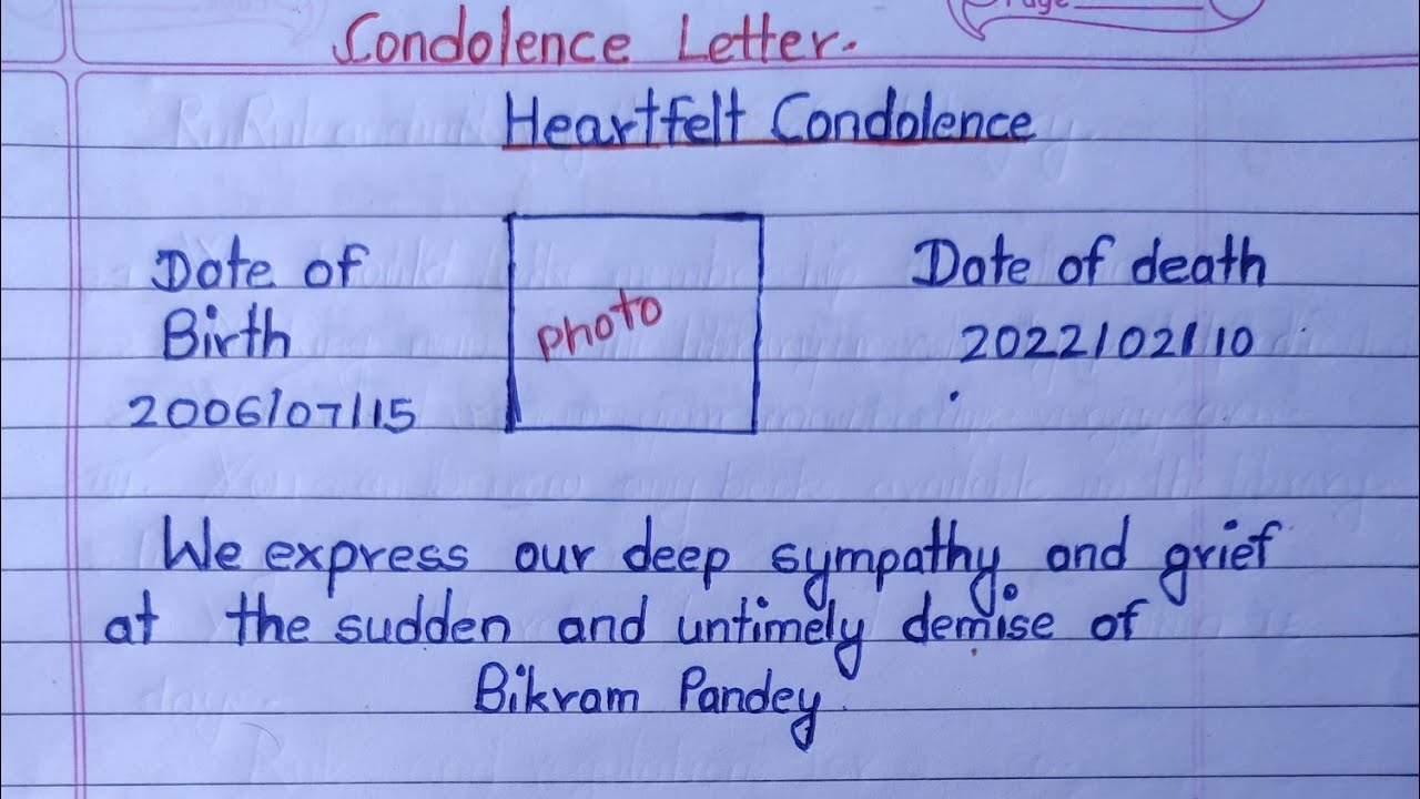 How to write a condolence letter..