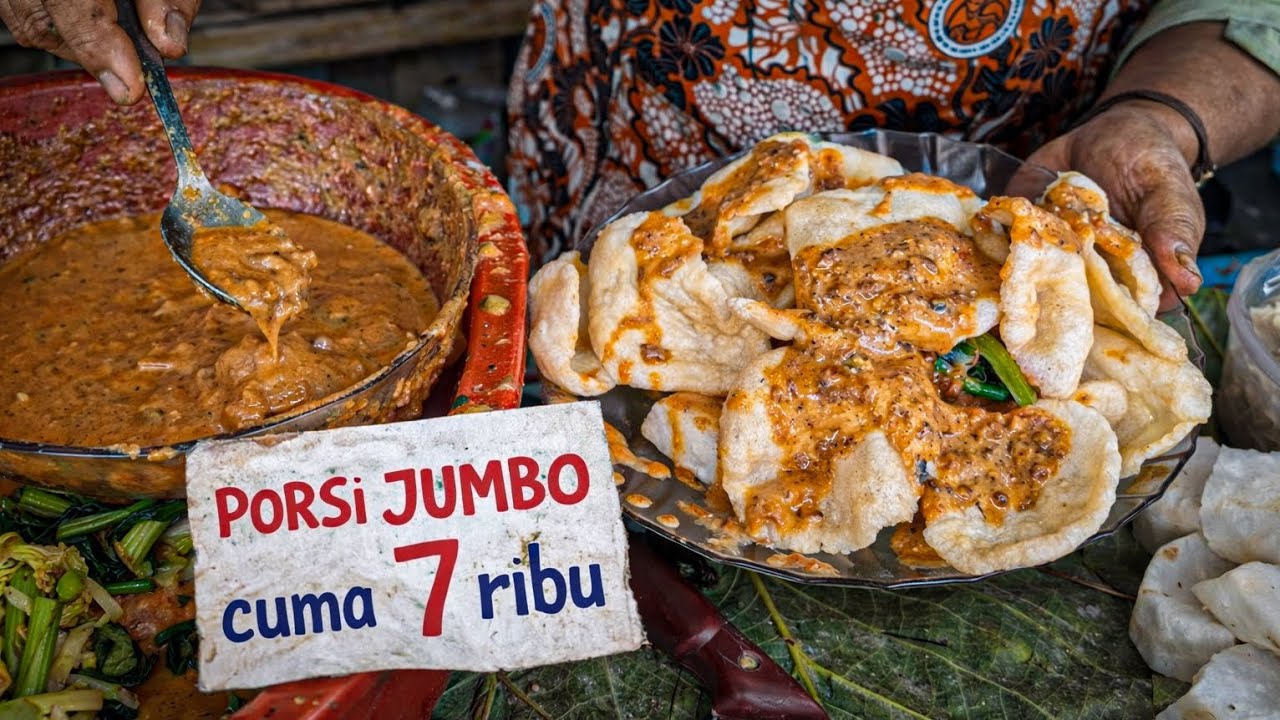 GILA! Kerupuk Lontong Pecel Sebaskom, Harga 7 Ribuan