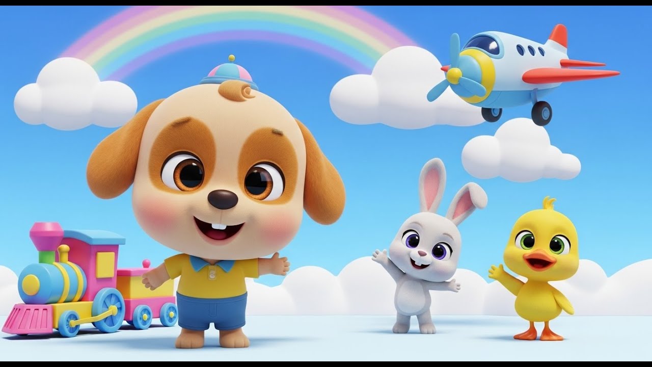 Baby Animals Traveling by Train & Plane | Fun Kids Song | Preschool Sing Along