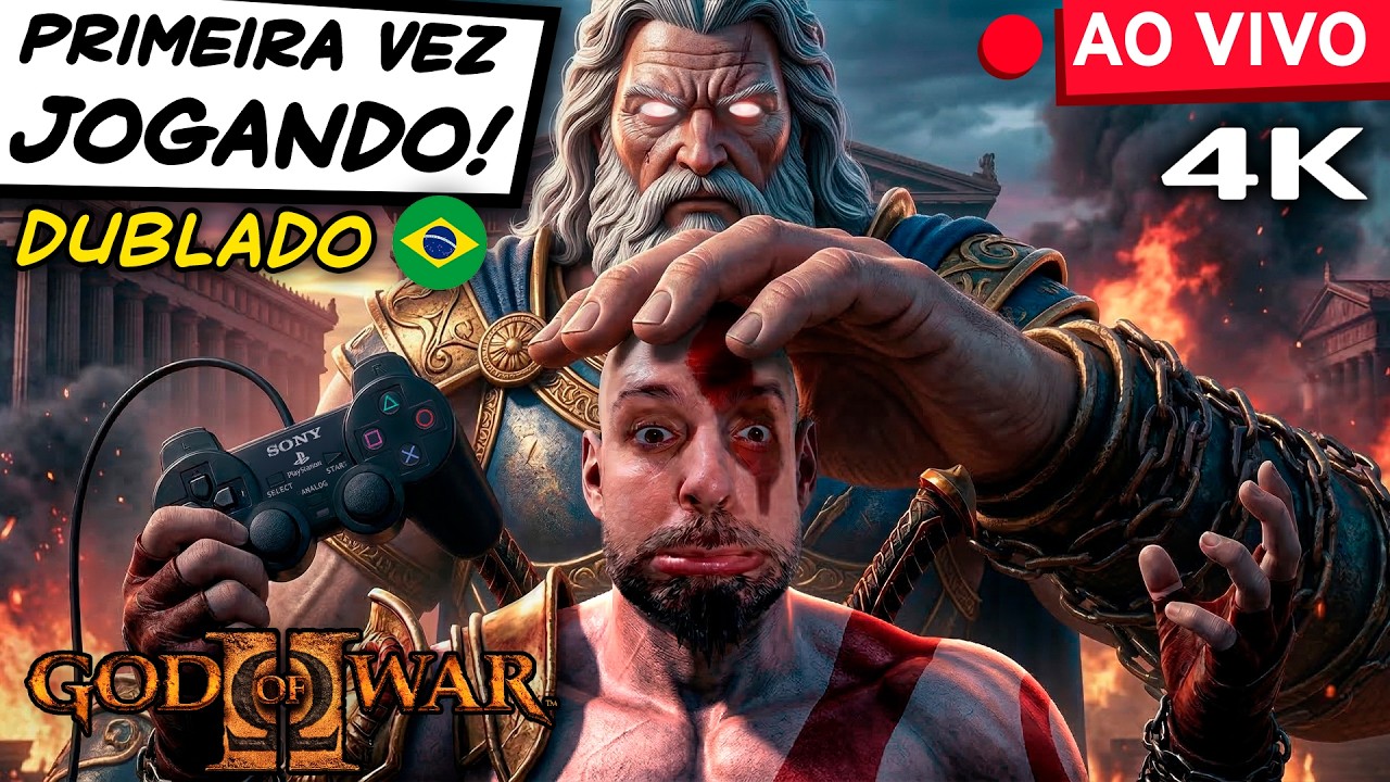 🔴 GOD OF WAR 2 em 4K Dublado: Primeira Vez Jogando! Gameplay Ao Vivo