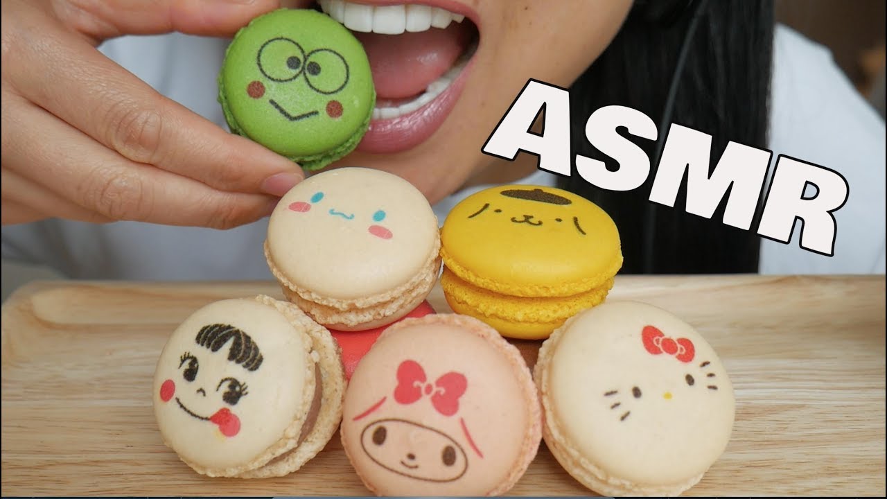 ASMR CUTE Cartoons MACARON (EATING SOUNDS) NO TALKING | SAS-ASMR