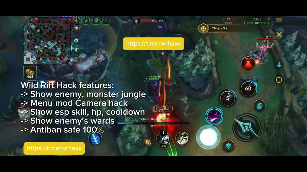 Mod menu map h.a.c.k Lol Wild Rift for ios/android antiban safe