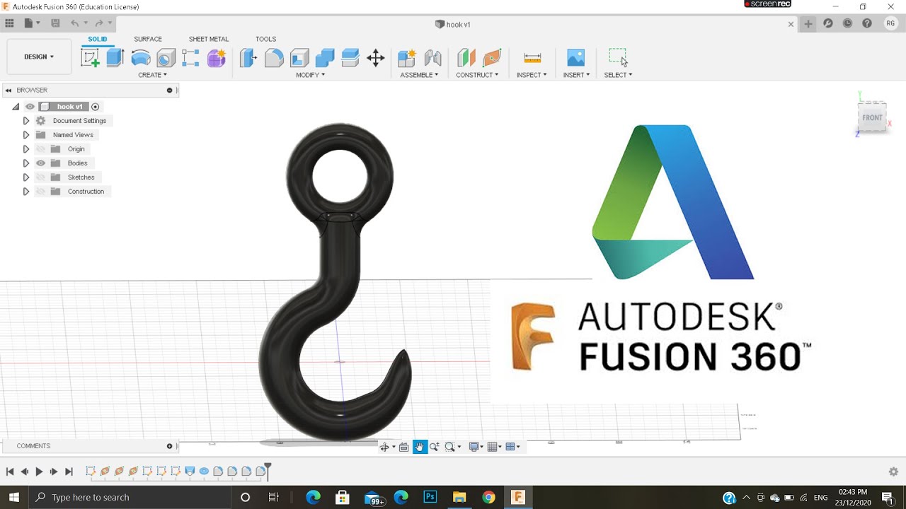 Fusion 360: 3D Design for beginners (HOOK)