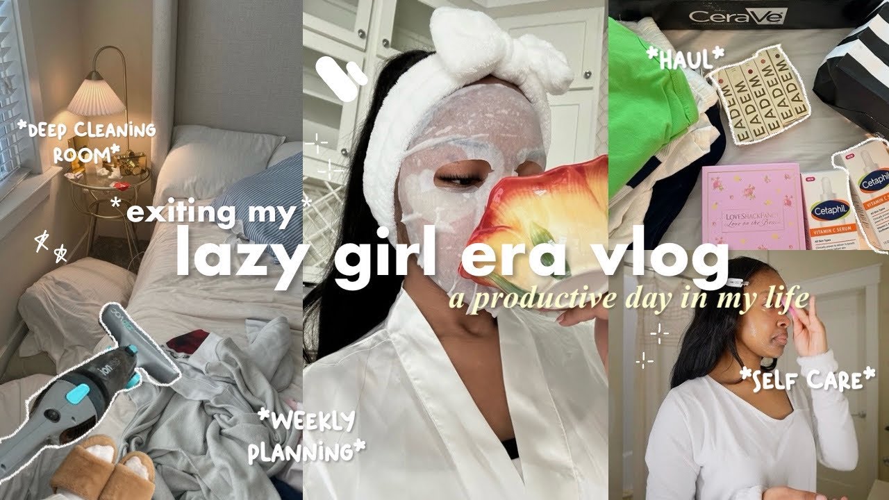 exiting my LAZY GIRL era 🎧✨ | deep cleaning, planning, self care, pr haul, & more!!