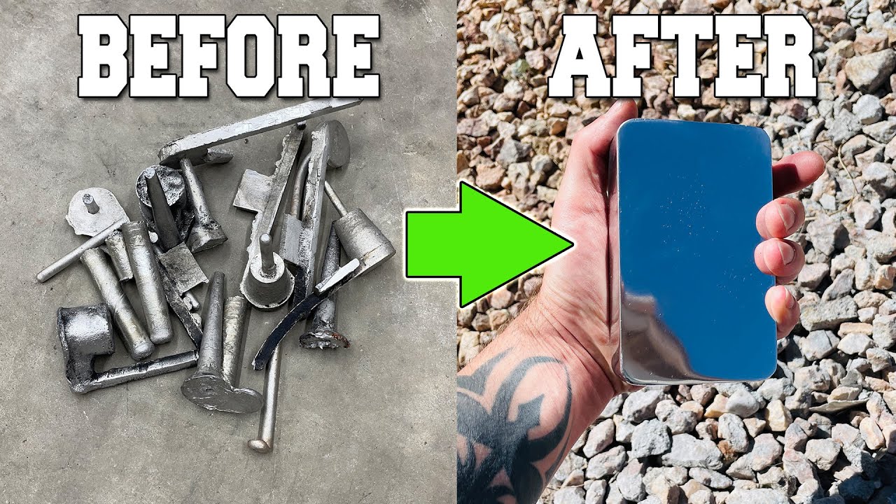 Recycling Old Scrap Metal - Mirror Polished Scrap Aluminum Melt - Garbage To Greatness