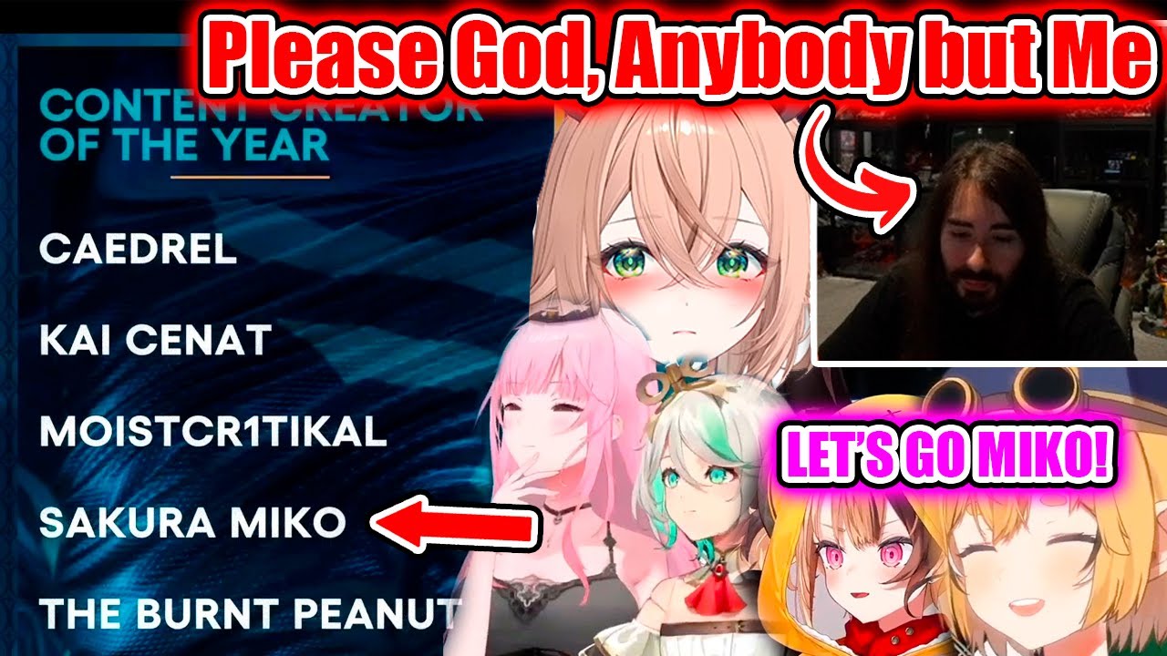 MoistCr1TiKaL, Hololive Girls, Dooby, and Nimi React to the Content Creator of the Year