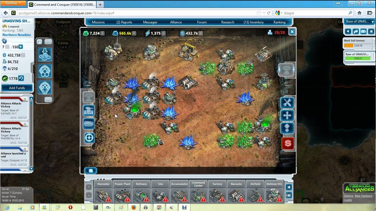 Tiberian alliances, MONEY how to max production!  Command and Conquer- gameplay