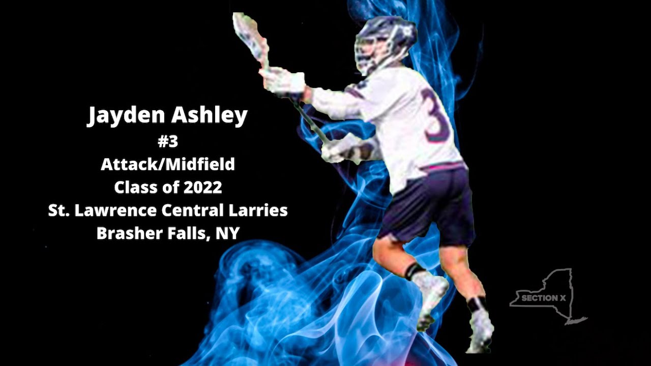 Jayden Ashley #3 Attack/Midfield (Class of 2022) St. Lawrence Central Larries (Section X).