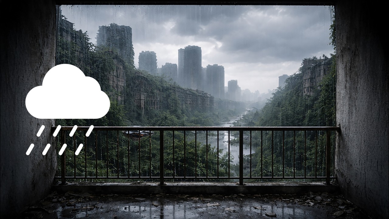 Rain Sounds 10 Hours 🌧 Post-Apocalyptic Abandoned City for Sleep & Relaxation