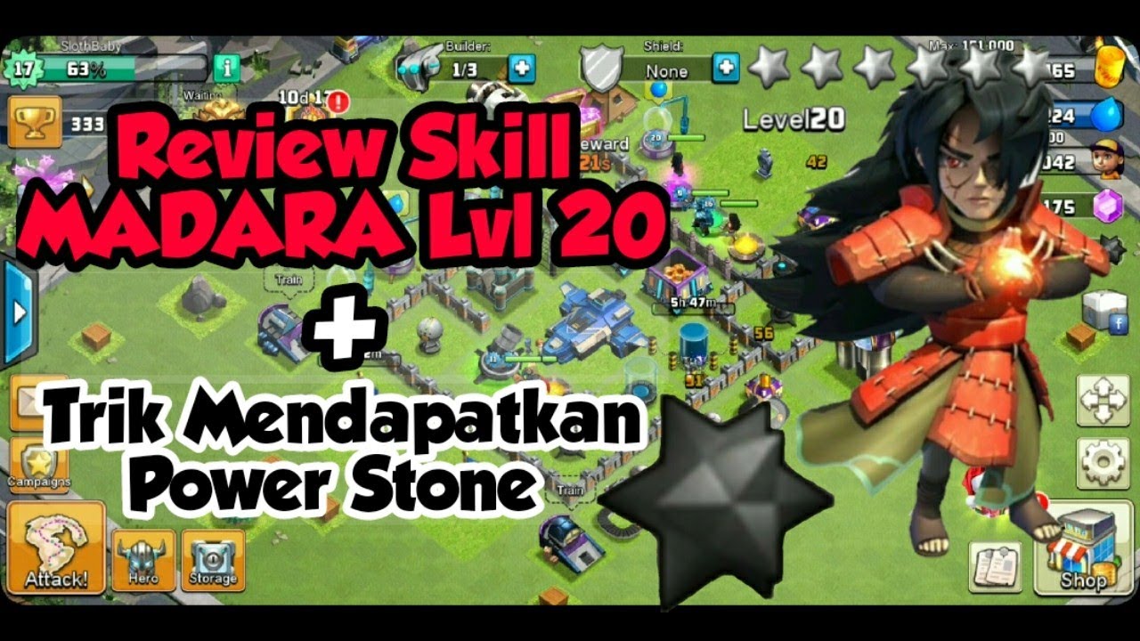 Review Skill Madara Level 20 + Trik Mendapatkan Power Stone | Clash Of Zombies