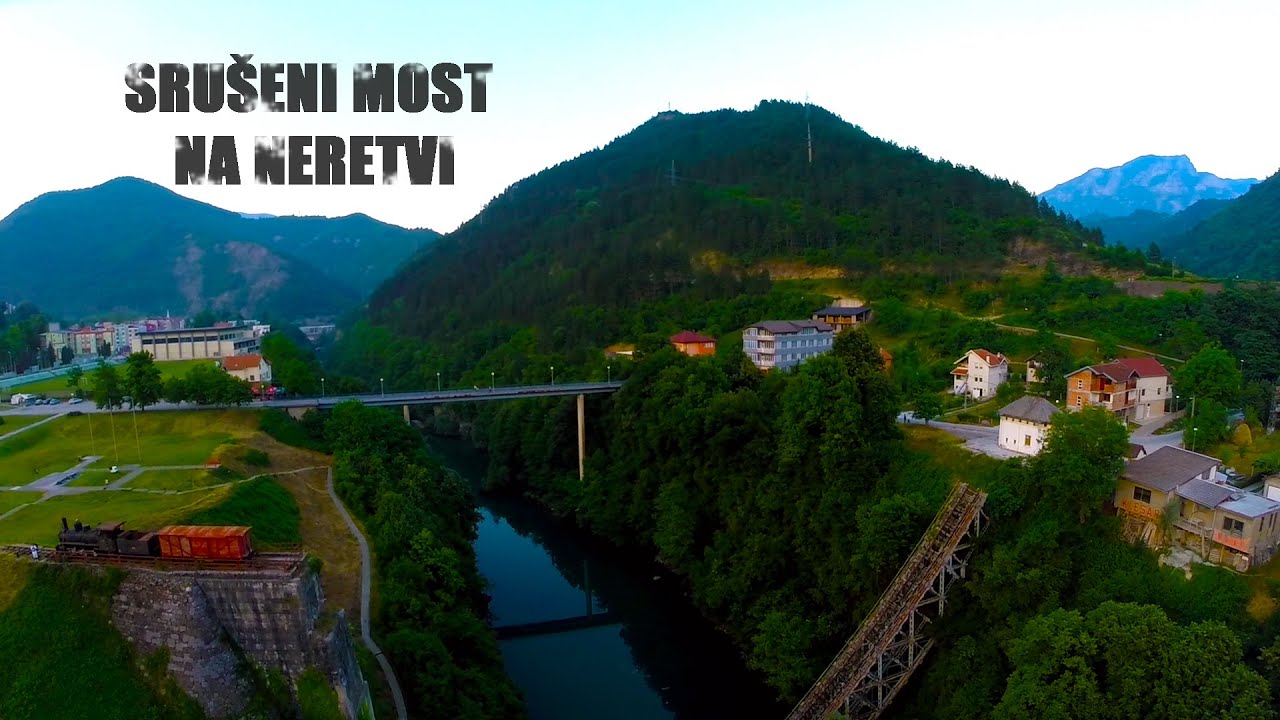 Sruseni most na Neretvi (Jablanica) - Snimci iz zraka - Aerial Footage