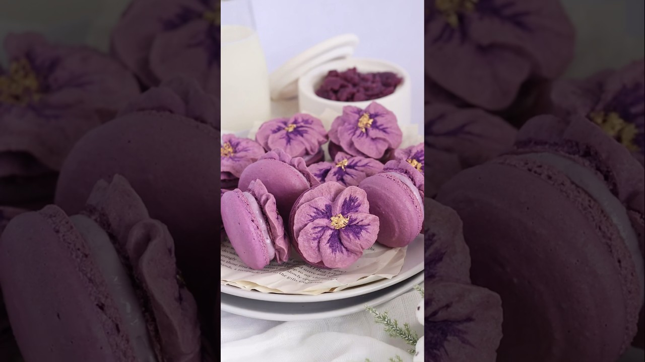 Textured macaron flowers