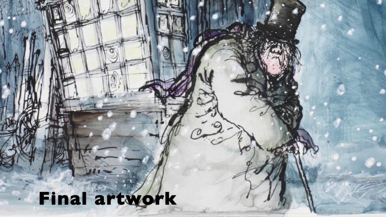 Ronald Searle draws the Scrooge title sequence