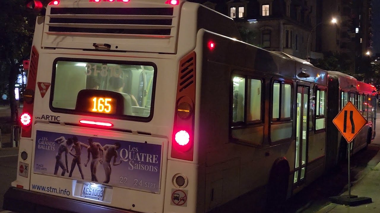 🚍 STM bus ride on the 165 route: Côte-des-Neiges going south - on an Articulated Nova Bus