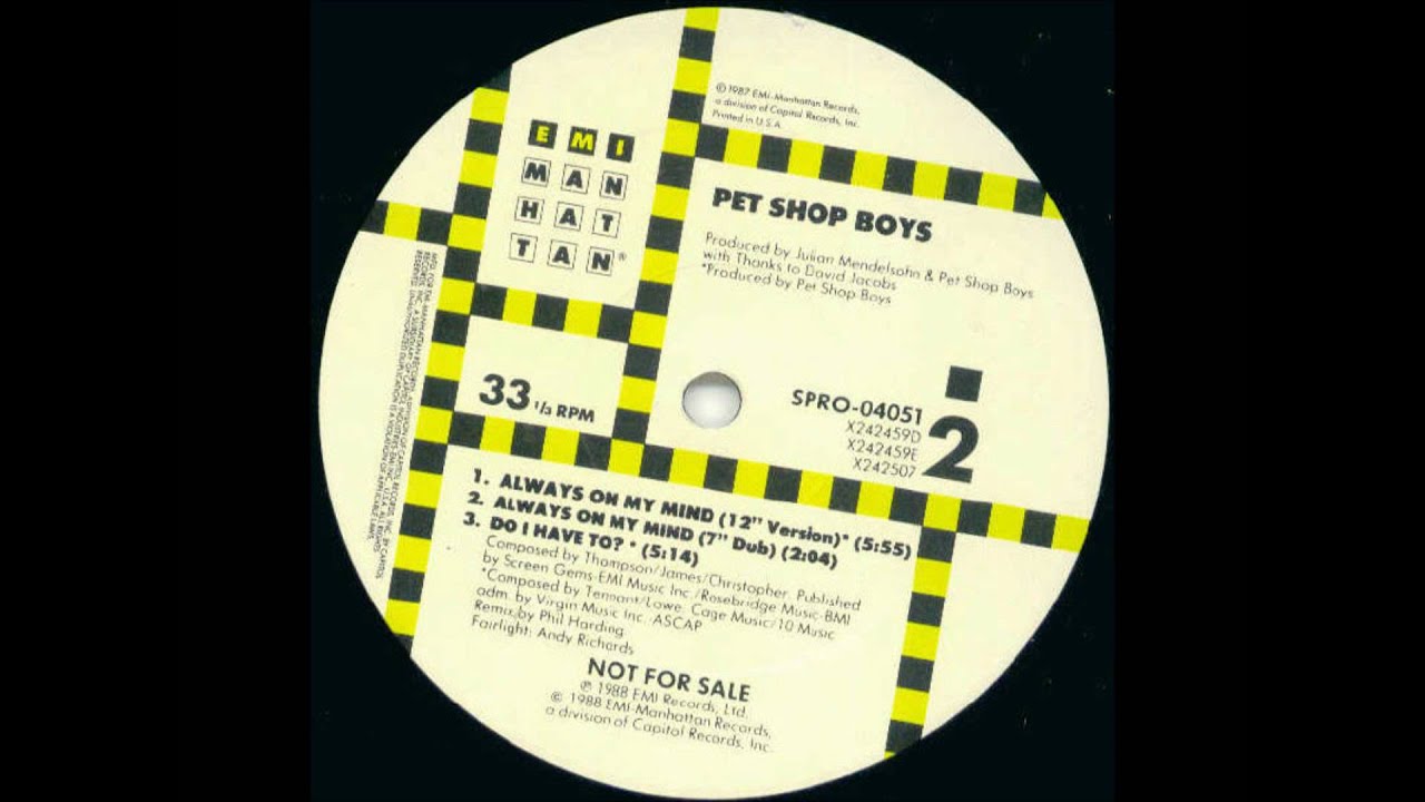 Pet Shop Boys - Always On My Mind (12-inch Version)