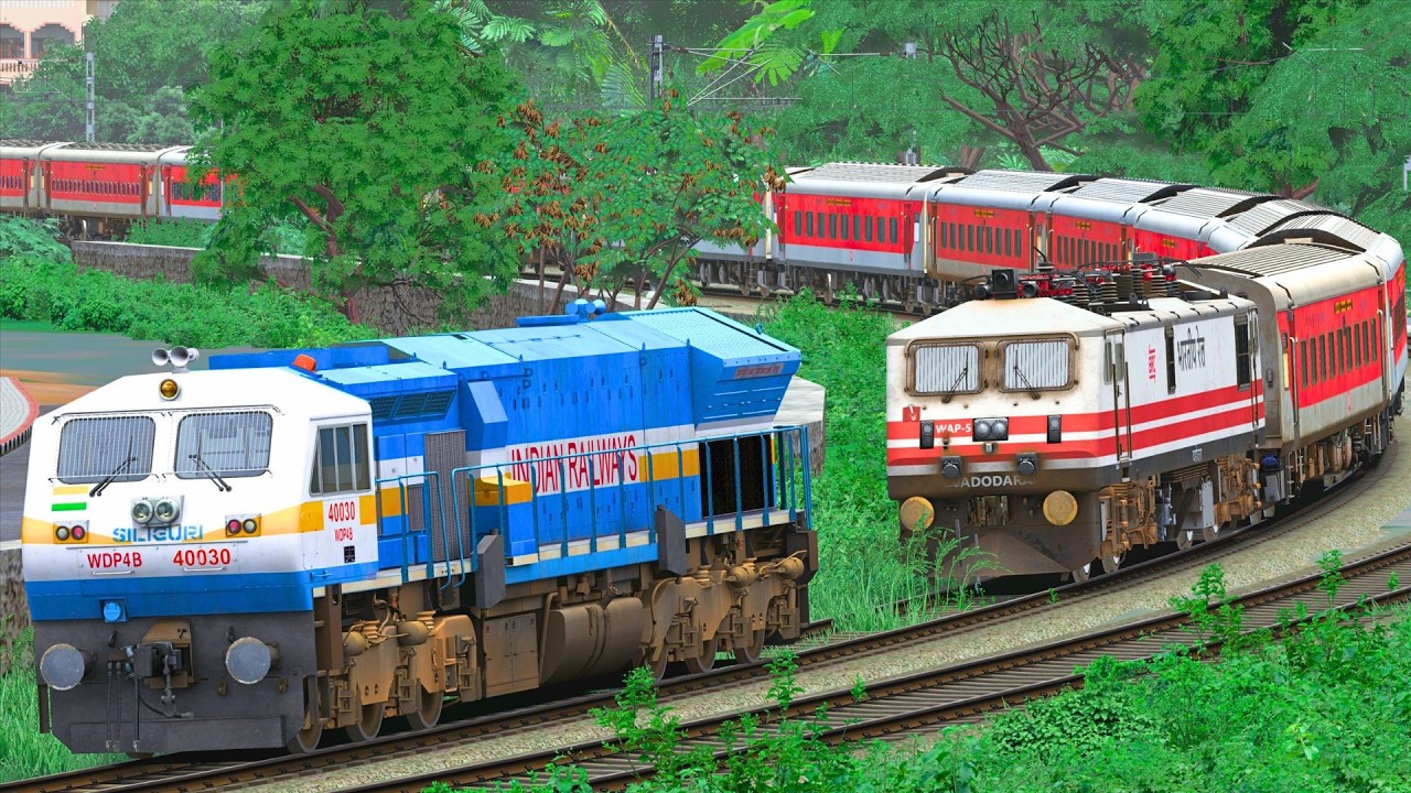 WDP4B RESCUE WAP5 LHB EXPRESS TRAIN | BUMPY RAILROAD | Train Simulator | Railwork | NTG GAMING