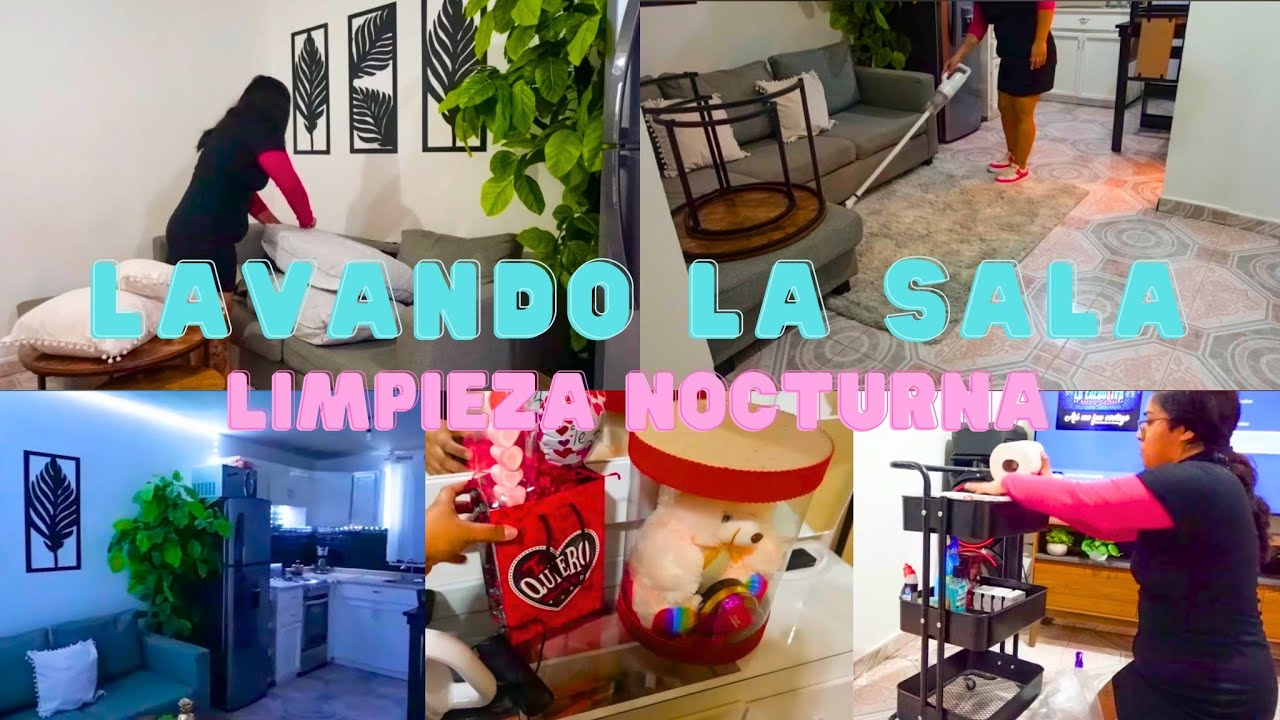 LAVANDO Y ASPIRANDO LA SALA ✅ ME PINTE EL PELO 💇‍♀️  LIMPIEZA NOCTURNA 💯