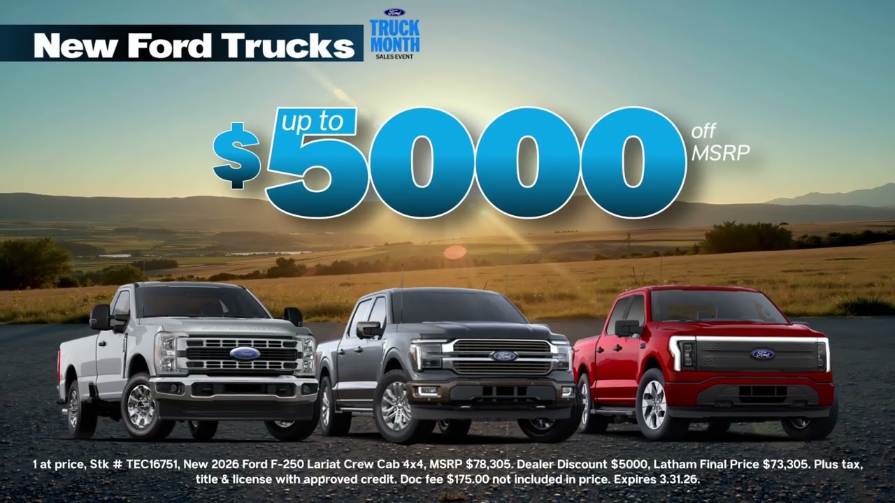 Truck Yeah! Ford Truck Month Deals: $5,000 Off & Lifetime Warranty at Latham Ford!