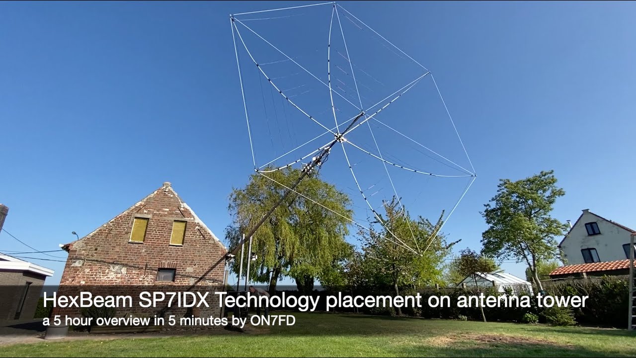 HexBeam SP7IDX Technology placement on antenna tower