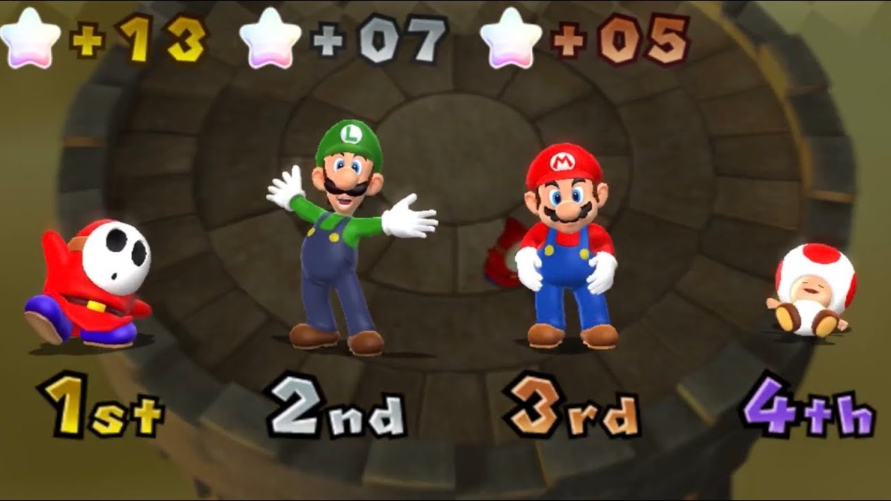 Mario Party 9 - Mario vs Luigi vs Shy Guy vs Toad - Bomb-omb Factory (Very Hard CPUs)