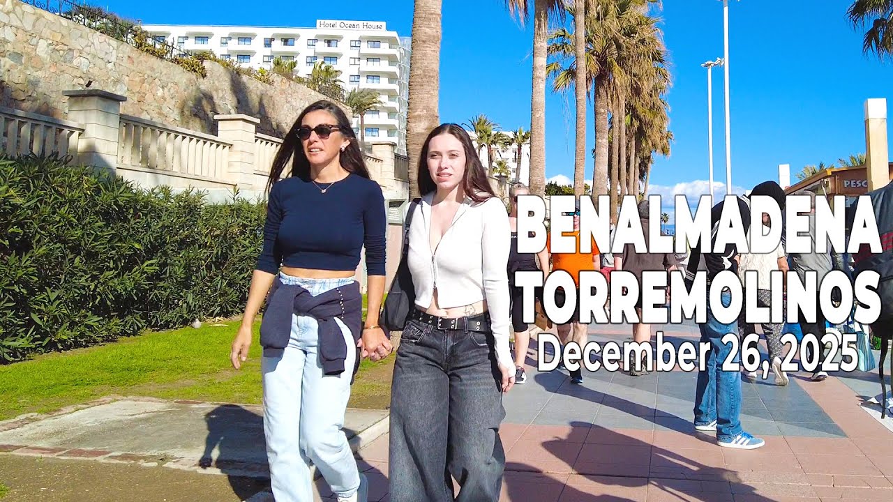 Benalmadena Torremolinos December 26, 2025 Walking Tour Malaga Costa del Sol Spain [4K]
