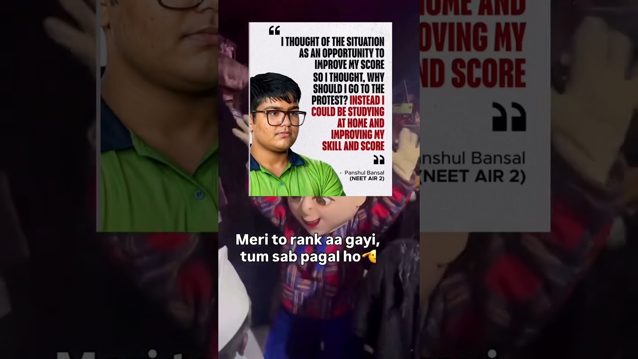 RE-NEET 2026 AIR 2 Panshul Bansal On Protest 🙂 #reneet2026#viral#funny#neetaspirents#neetresult#nta