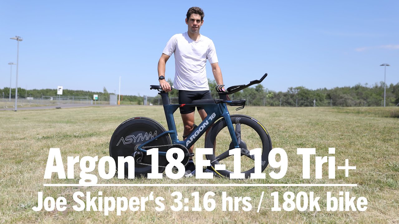3:16:24 hrs / 180k | The 'Argon 18 E-119 Tri+ Disc' bike that Joe Skipper rode at the Sub7 battle