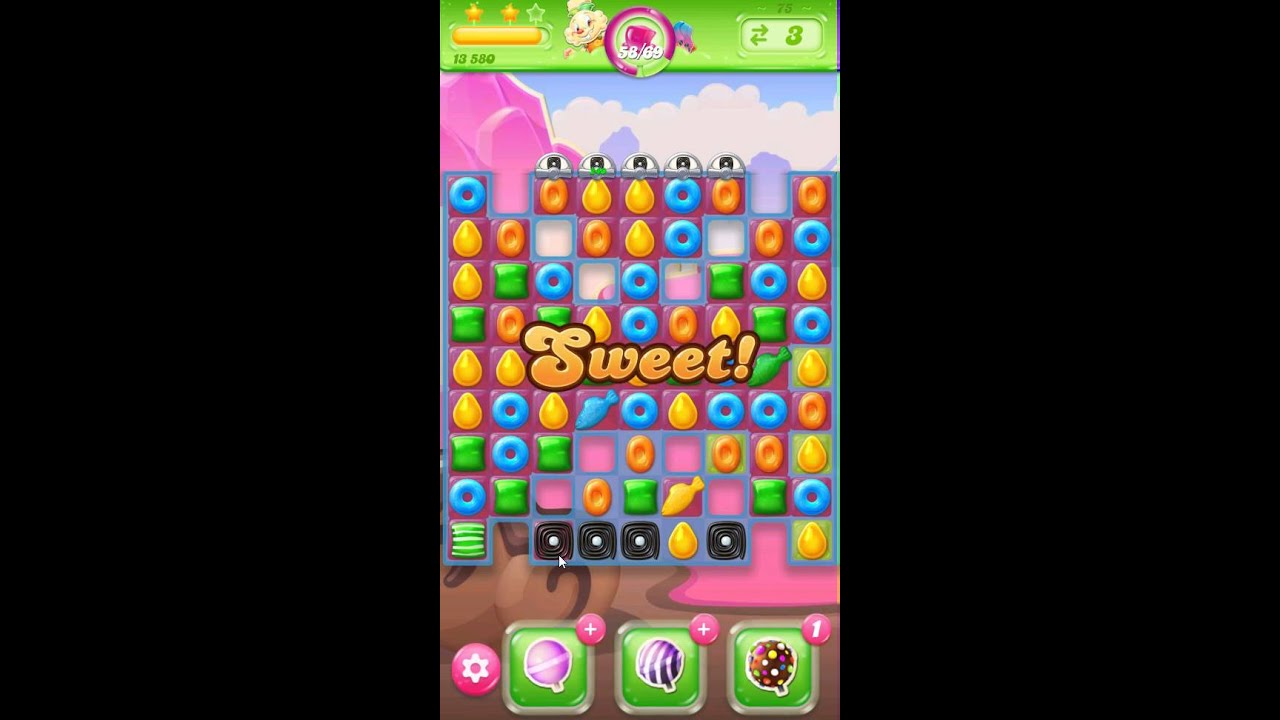 Candy Crush Jelly Saga Level 75 New (15 Moves) No Boosters
