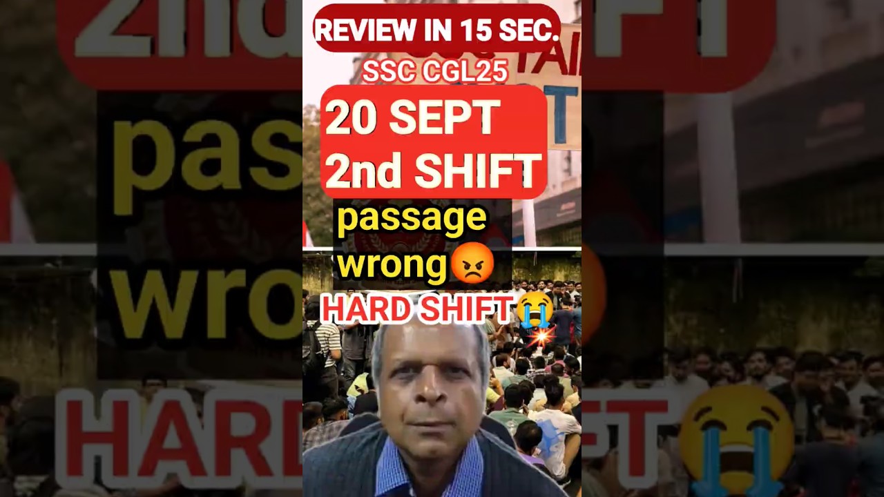 2nd SHIFT 20 SEPT || ANALYSIS || REVIEW #ssccgl #exam #review #shift1analysis #sscmentorakshayraj