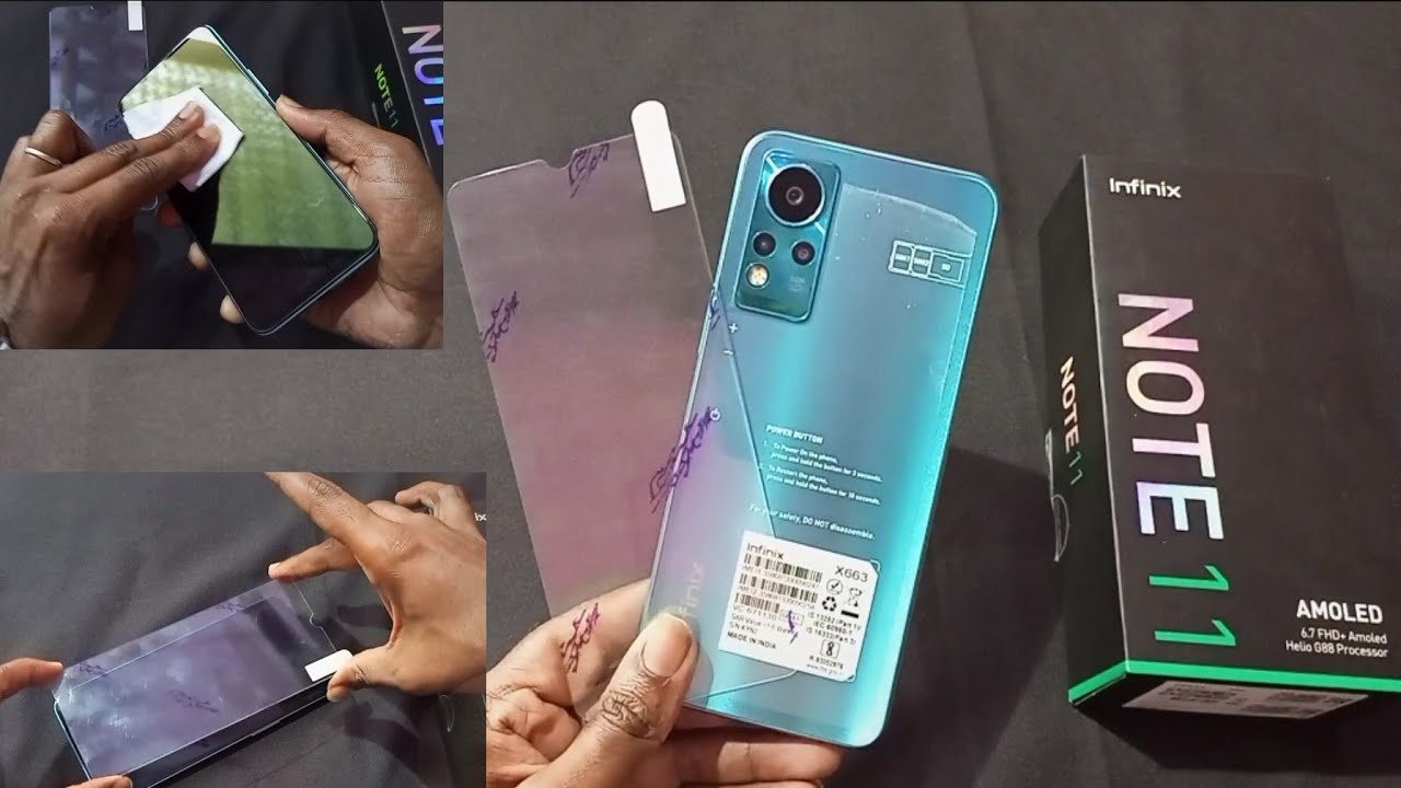 infinix Note 11 - How To Put & Apply Tempered Glass On Infinix Note 11