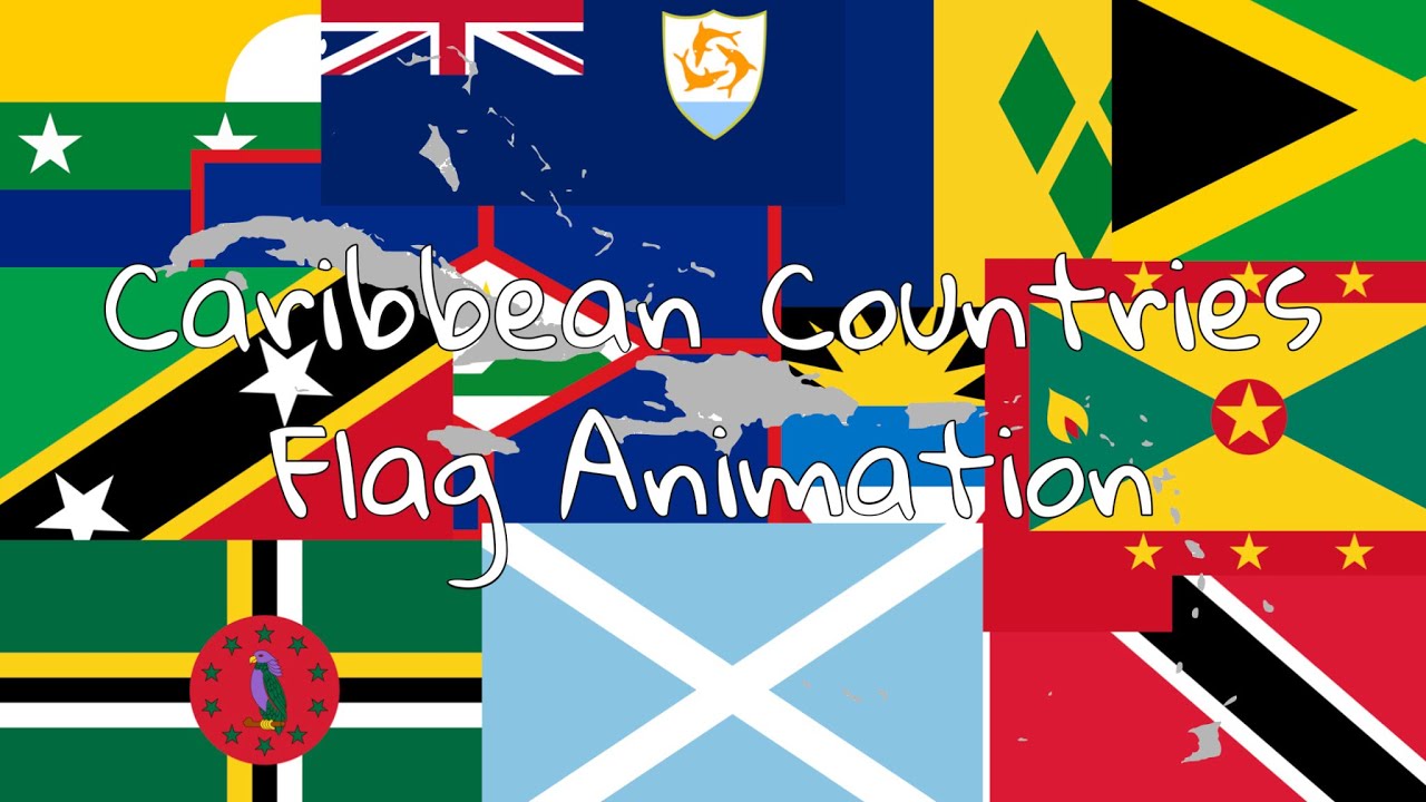 Caribbean Countries Flag Animation