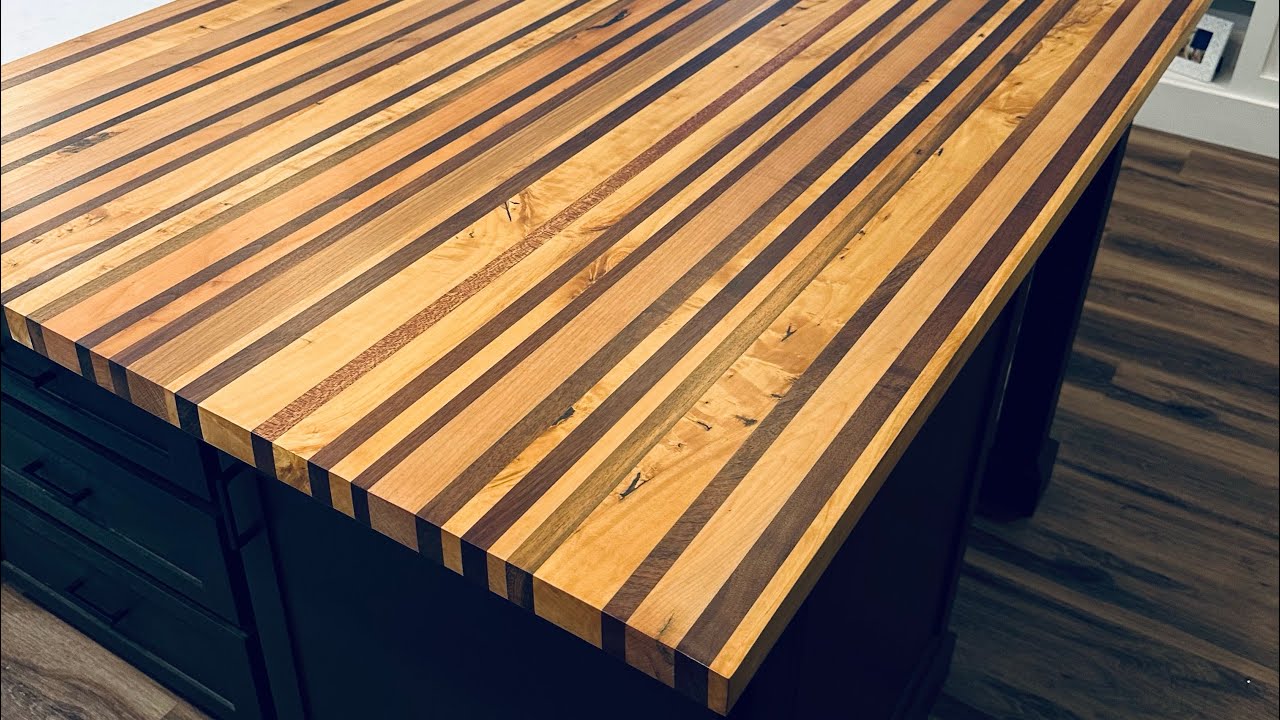 Butcher Block Countertop Finished with Waterlox UTOS and H2OLOX