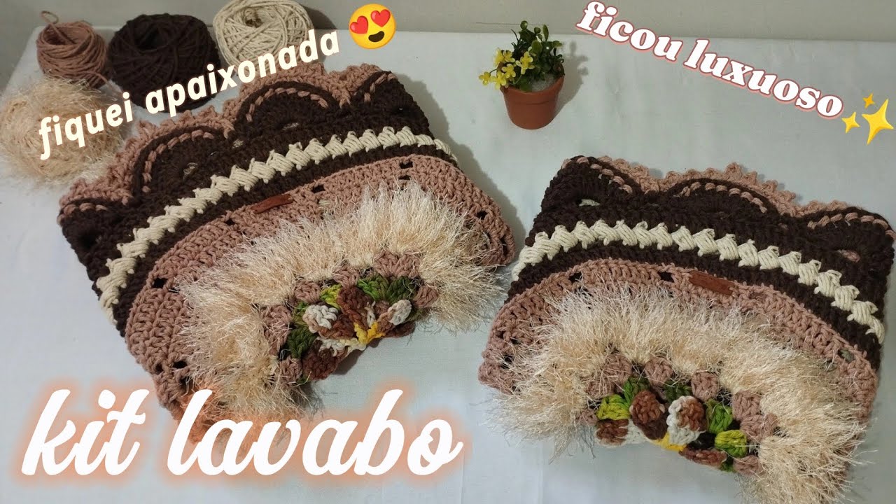 🎯 VLOG DE PRODUÇÃO DE UM KIT LAVABO/FICOU MUITO LUXUOSO😍/#tapetedecroche #croche #vlog 