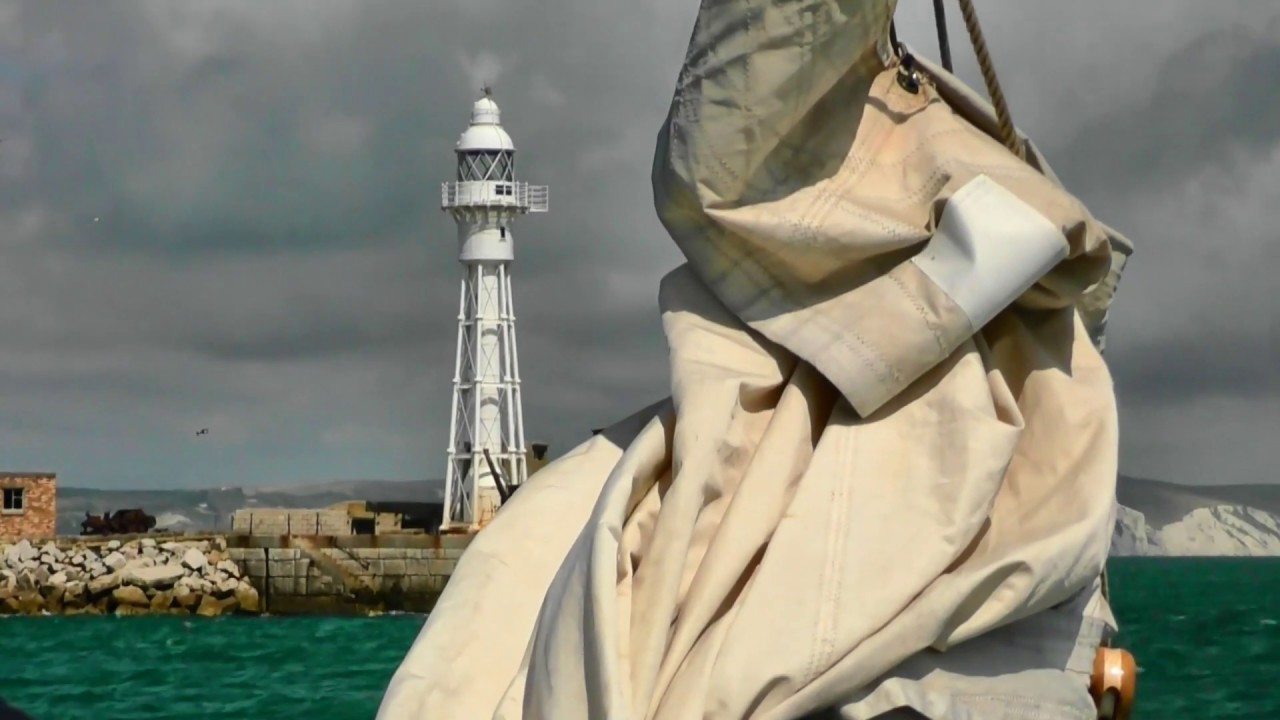 Sailing ship 'Moonfleet', Portland, Weymouth Bay, Breakwaters, Dolphins RFA Tideforce 16mins