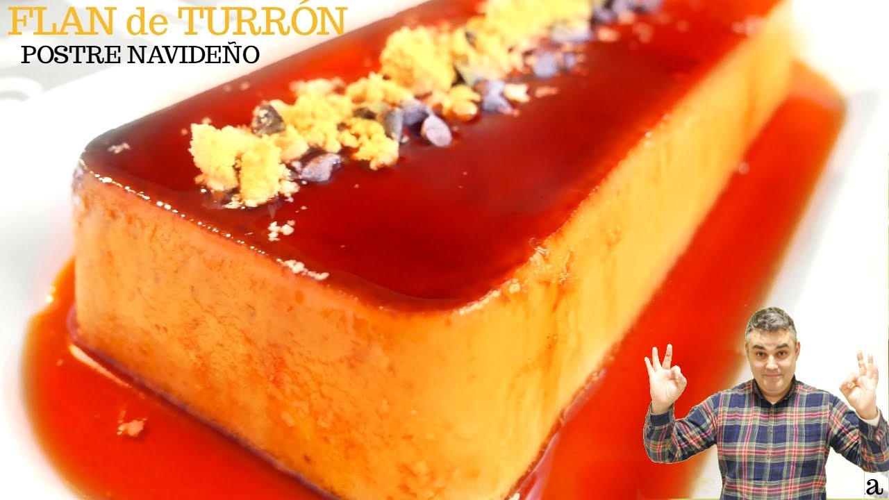 Postre FÁCIL con 4 INGREDIENTES 🍰😍, FLAN de TURRÓN (muy cremoso, suave y navideño)