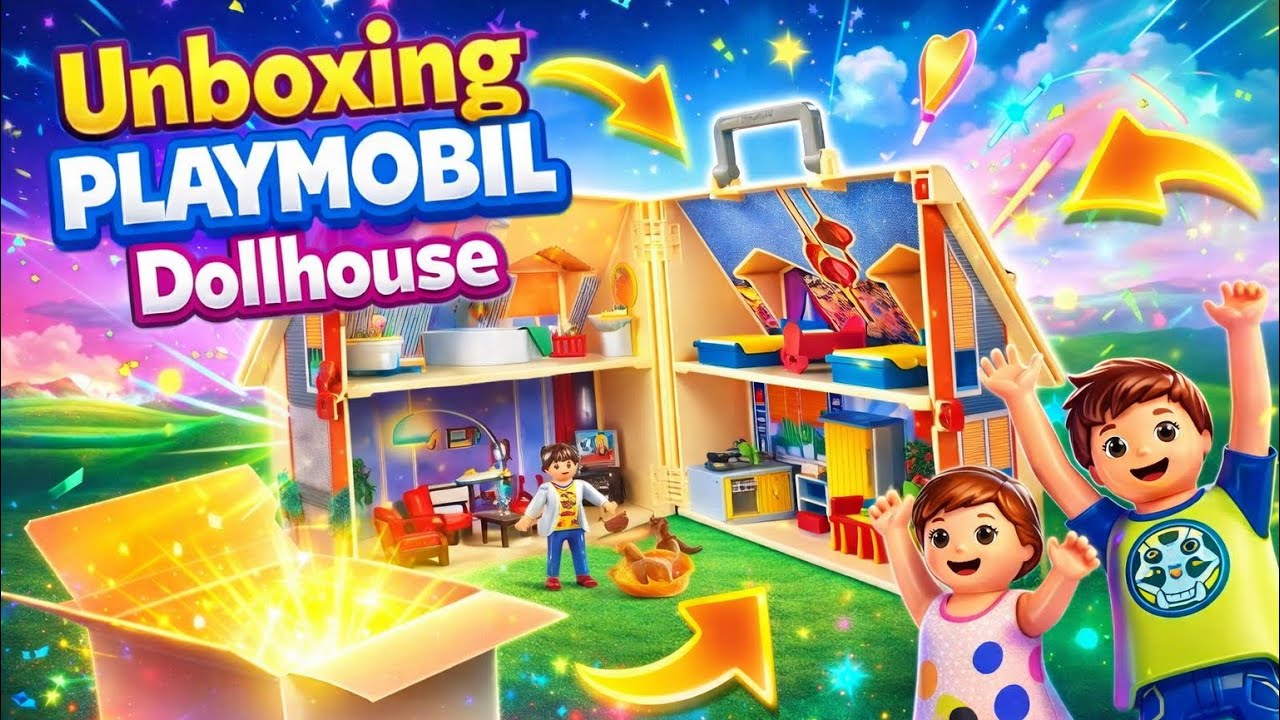 😄 Unboxing Playmobil Dollhouse 💖 Μοντέρνο Κουκλόσπιτο Βαλιτσάκι | Alena and little princess
