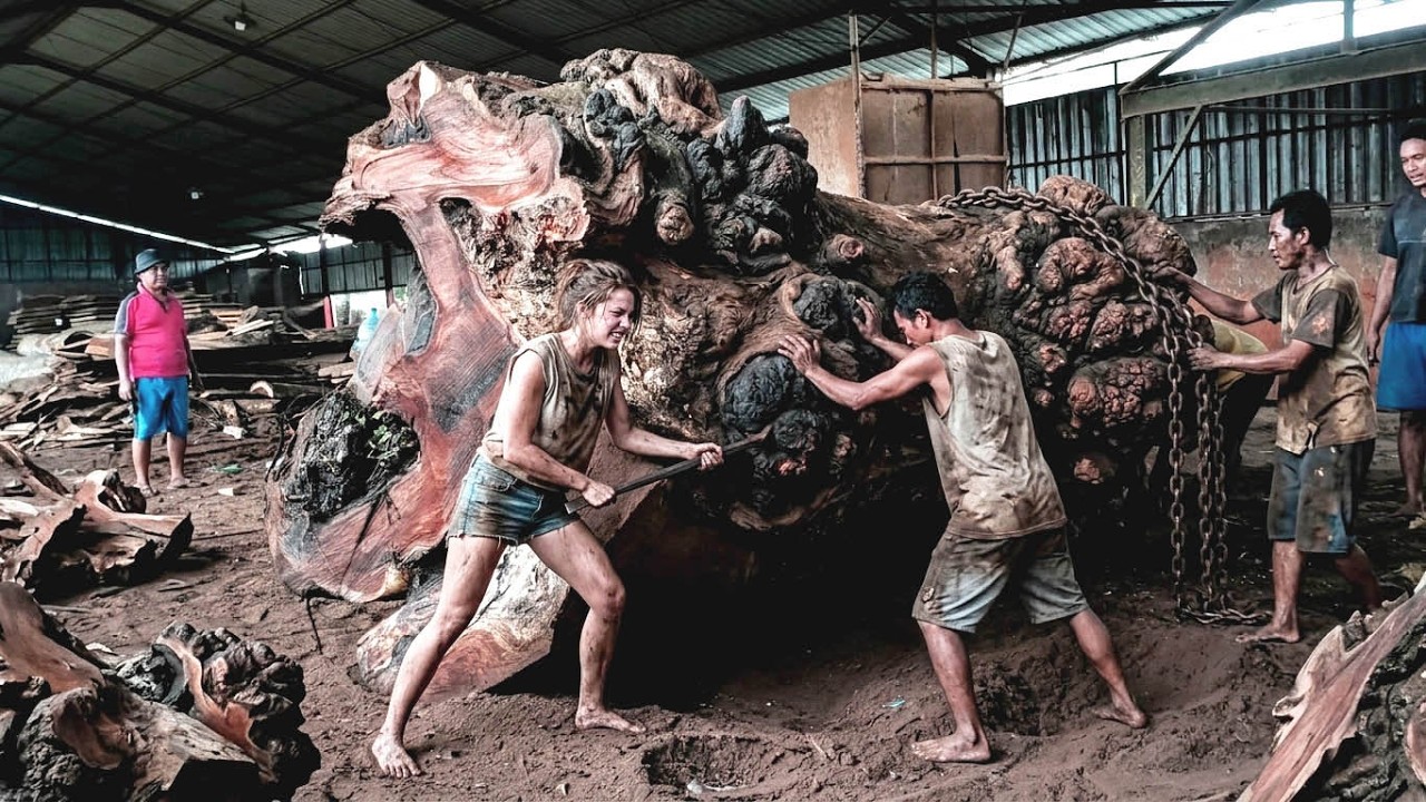 SUPER CRAZY‼️This creative SULTAN turns trembesi wood into a true work of art I sawmill
