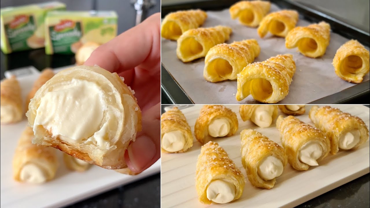 Ternyata pakai keju ini jadi enak banget. 6 bahan aja Cream Cheese Puff / Horn. Super gampang!