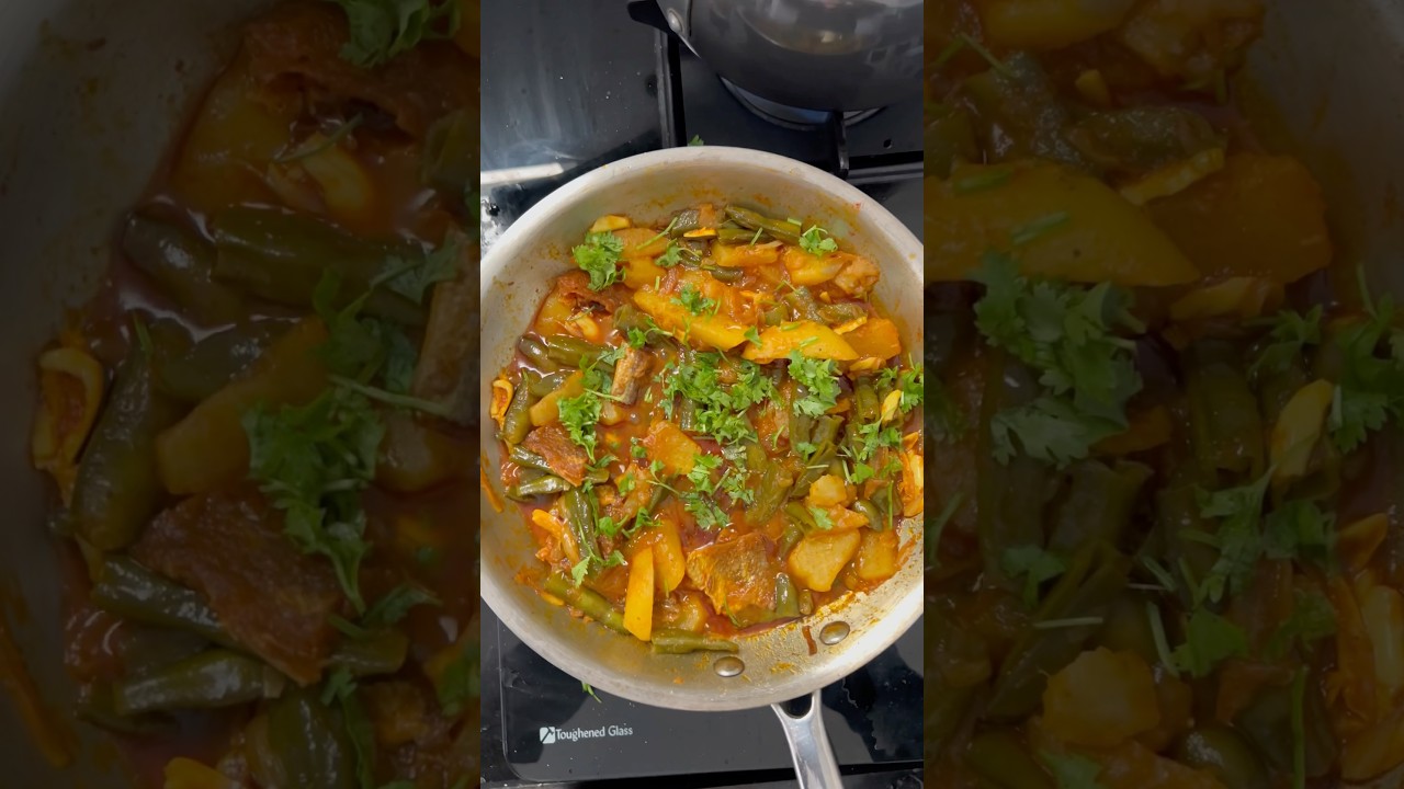 Authentic Dry Fish curry with Broad Beans and Aloo #shorts #youtubeshorts