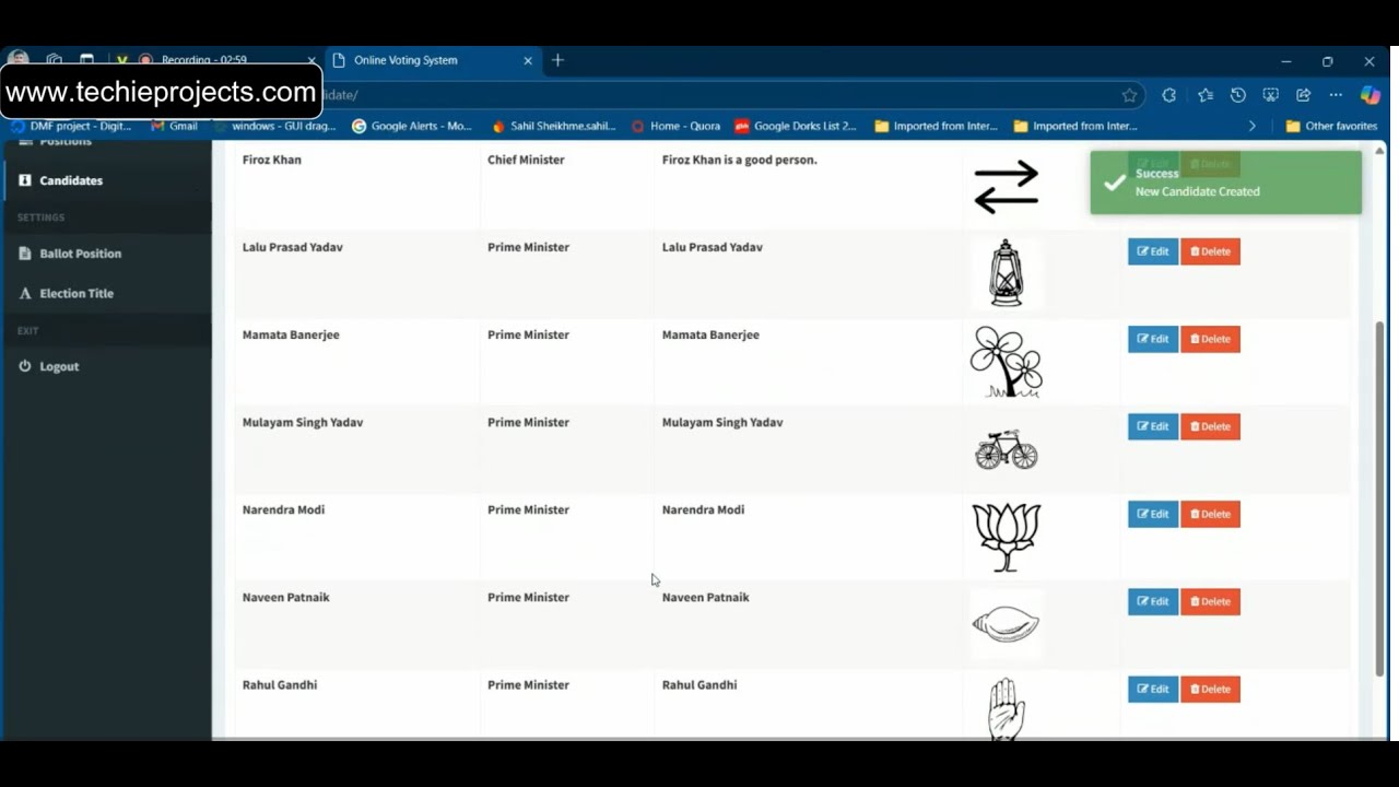 Online Voting System using Face Recognition Project | Online Voting System Project using Python